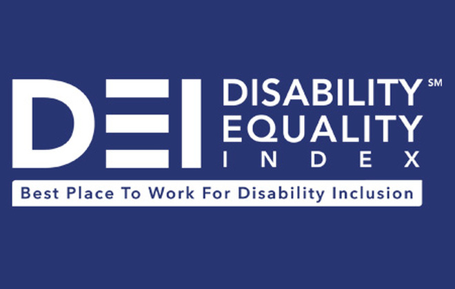 Logo of the Disability Equality Index featuring the text 