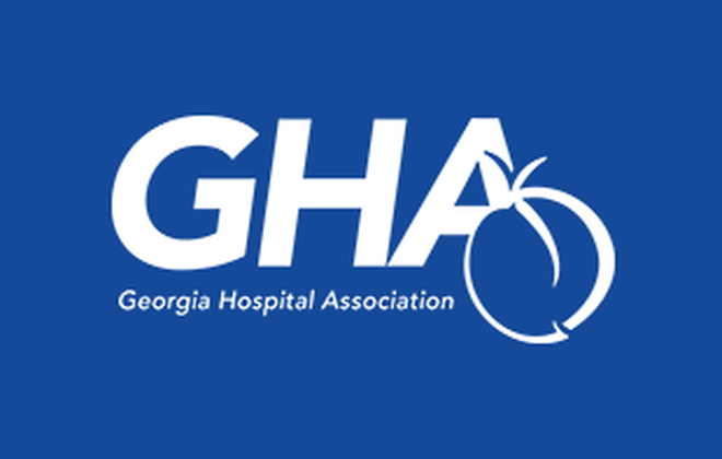 Logo of the Georgia Hospital Association featuring the letters 
